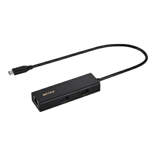 バッファロー(BUFFALO) LUD-U3-CU101BK(ブラック) USBType-A 3ポート搭載 LANアダプター