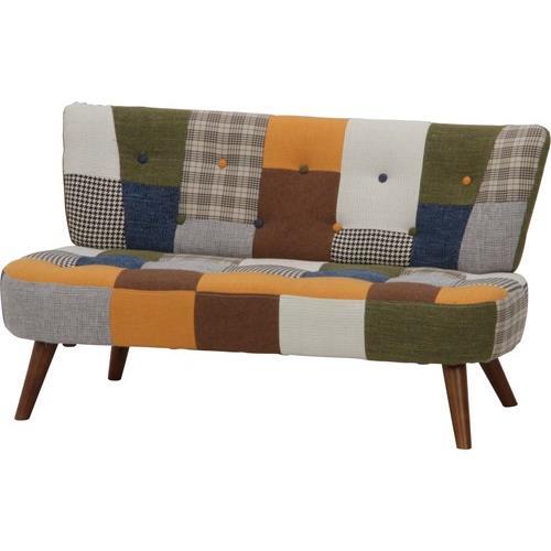 樂天商城 - 不二貿易 【組立品】 ソファ2p デイジー パッチワーク ブルーイエロー 36218