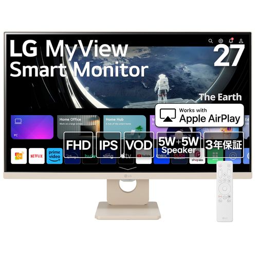 27SR50F-E LG MyView Smart Monitor 27�^�t��HD �x�[�W�� webOS���ڃf�B�X�v���C