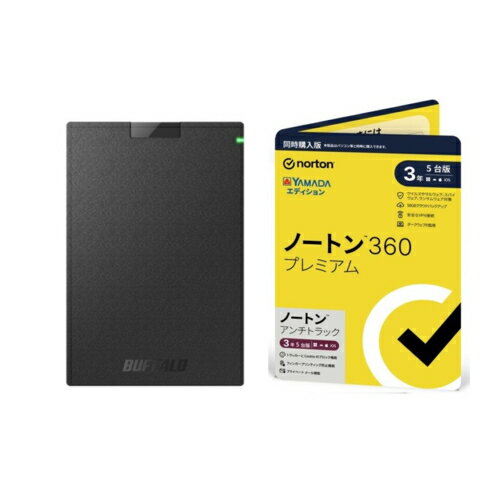 バッファロー(BUFFALO) HD-PCG500U3-BA 500GB + ノートン 360 プレミアム/アンチトラック 同時購入 3年..