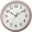 RHYTHM 8MGA41ND13(ピンク) クオーツ掛け時計 連続秒針 見やすいフォント 暗所自動点灯