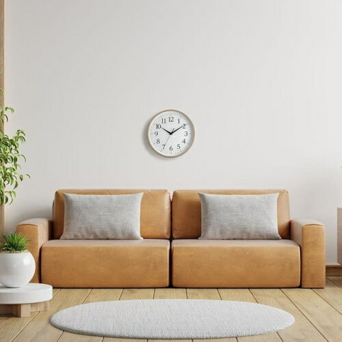 RHYTHM(リズム) 8MGA42ND06 ブラウン クオーツ掛け時計 連続秒針 見やすいフォント