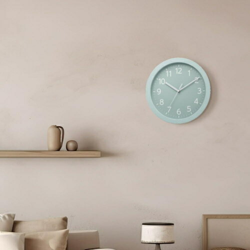 RHYTHM(リズム) 8MGA43ND04 ブルー クオーツ掛け時計 連続秒針 見やすいフォント