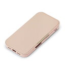 PGA PG-24AGF06PK(サフィアーノ調/ピンク) iPhone16用 ガラスフリップケース(2)