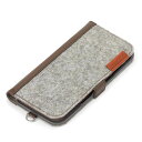 PGA PG-24BFP08GY(フェルト/グレー) iPhone16Pro用 フリップカバー