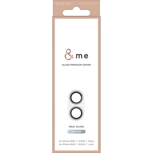 エレコム(ELECOM) PM-A24AFLLP5SVG シルバー iPhone16/Plus用カメラフィルム ガラス カメラ全体保護 指紋/飛散防止