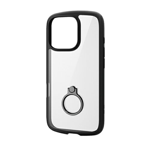 エレコム(ELECOM) PM-A24CTSLFCRBK ブラック iPhone16 Pro用ケース ハイブリッド 衝撃吸収 軽量 カメラレンズ保護設計