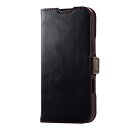 エレコム(ELECOM) PM-A24DPLFYBK(ブラック) iPhone16 Pro Max用ケース レザー 手帳型 マグネット フラップ 衝撃吸収 スリム(2)