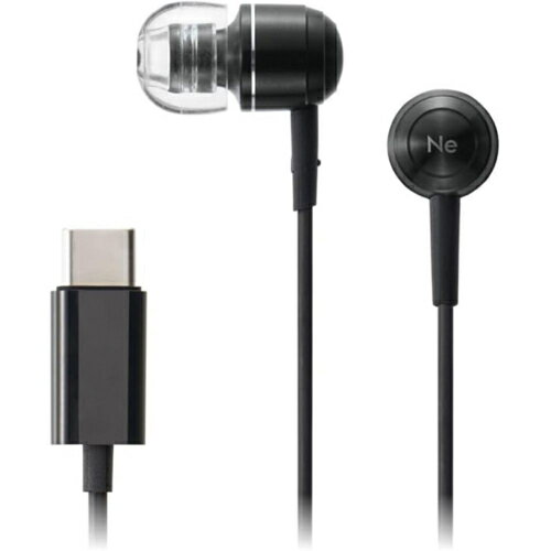 ラディウス(radius) HP-Q50CK ブラック 有線イヤホン USB-C ステンレススチール採用 ハイレゾ対応