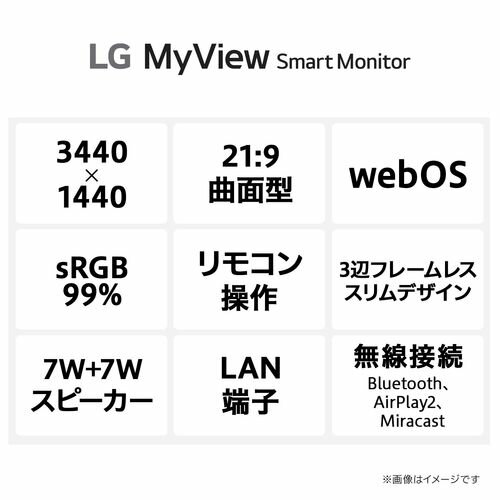 【長期保証付】34SR65QC-W MyView Smart Monitor 34型 UWQHD webOS搭載 ウルトラワイド曲面モニター