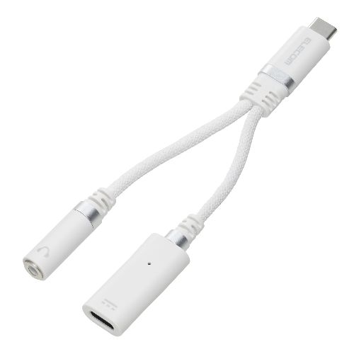エレコム(ELECOM) MPA-C35DSPDWH ホワイト タイプCイヤホンジャック変換 USB-C to 3.5mm ステレオミニジャック DAC搭載 高耐久 PD対応