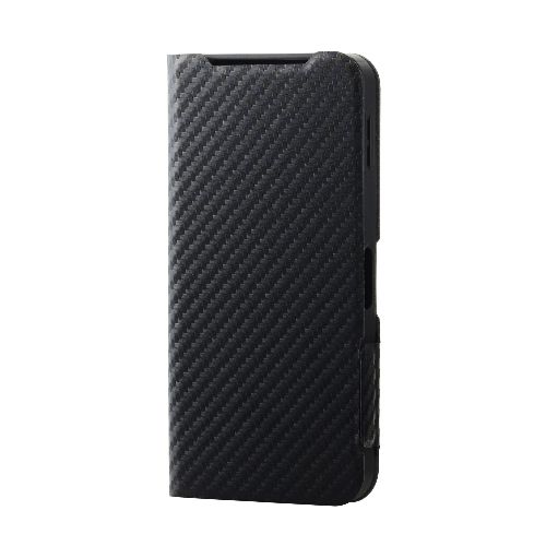 乐天商城 - エレコム(ELECOM) PM-S244PLFUCB カーボンブラック AQUOS sense9 SH-53E用 ケース レザー 手帳型 マグネット フラップ 衝撃吸収 超軽量 薄型