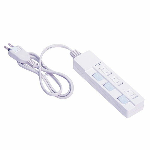 ナカバヤシ TAP-046-20W ホワイト 安全機能搭載スイッチ付OAタップ/3個口/2m TAP04620W