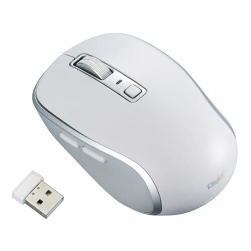 ナカバヤシ MUS-RKF216W ホワイト 無線静音5ボタンBlueLEDマウス MUSRKF216W