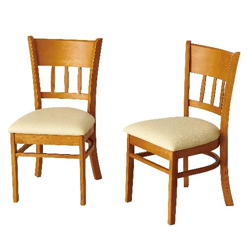 クロシオ 【完成品】4119 ダイニングチェアー2脚組マーチ ライトブラウン