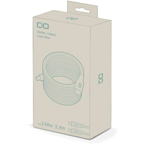 ECカレントのCIO(シーアイオー) CIO-NLSC30000-CC2-CBL カームブルー スパイラルケーブルCtoC 2m｜アングル2