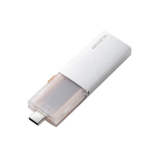 エレコム(ELECOM) ESD-EWC0500GSV(シルバー) SSD 外付け 500GB USB3.2Gen2 読込最大1000MB/秒 USBメモリ型 スライド式 高速 耐衝撃 Type-C/USB-A 両対応