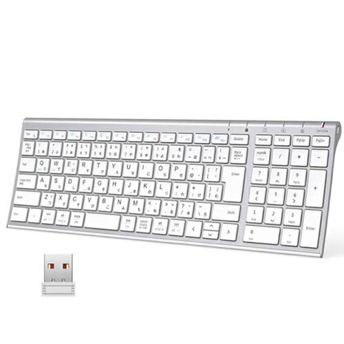 アイクレバー(iClever) GKJ22S シルバーホワイト ワイヤレスキーボード 日本語配列