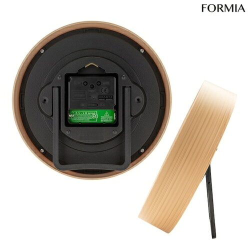 保土ヶ谷電子販売 HIC-007RC-N ナチュラル インテリア電波掛け時計 置き掛け兼用 Formia フォルミア 夜間秒針停止 ポップ [3]