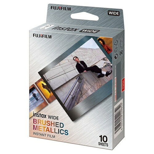 FUJIFILM チェキ インスタントフィルム カラー instax WIDE BRUSHED METALLICS(ブラッシュド メタリックス) 1パック（10枚入）