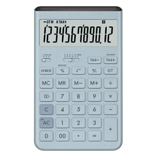 CASIO(カシオ) JT-200T-BU-N(グレイッシュブルー) Comfy(コンフィ) デザイン電卓 ジャストタイプ 12桁