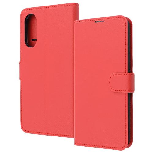 Accessories - ray-out(レイ・アウト) RT-FRS24AELC9/R レッド らくらくスマートフォン a / Lite用 Like standard 耐衝撃 ルーペ付き マグネットベルト 手帳型レザーケース