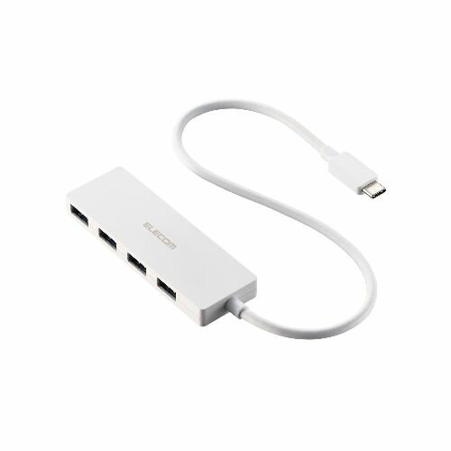 エレコム(ELECOM) U3HC-H041WH ホワイト Type-C ハブ USB3.2 Gen1 USB-A ×4 バスパワー 薄型 ケーブル..