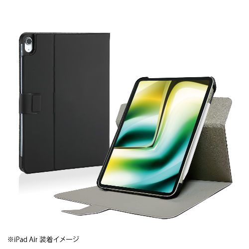 ナカバヤシ TBCIPA24109BK ブラック 11インチiPad Air M2 用 回転式ハードケースカバー TBCIPA24109BK