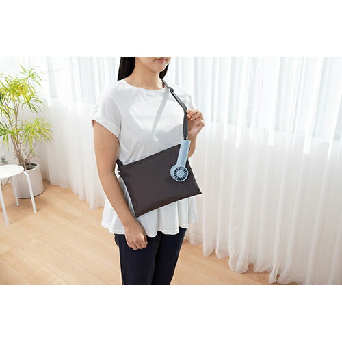 コイズミ(KOIZUMI) KPF0551/A(スカイブルー) ハンディファン 風量4段階調節 USB Type-C カラビナ付き