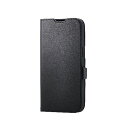 エレコム(ELECOM) PM-A25SPLFMGBK(ブラック) iPhone 16e ケース レザー 手帳型 マグネット 衝撃吸収 磁力吸着ワイヤレス充電対応 スタンド機能付(2)