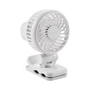 エレコム(ELECOM) FAN-U253WH(ホワイト) 小型 扇風機 2way (卓上/クリップ) USB Type-C 充電式 3段階風量調節 角度調節
