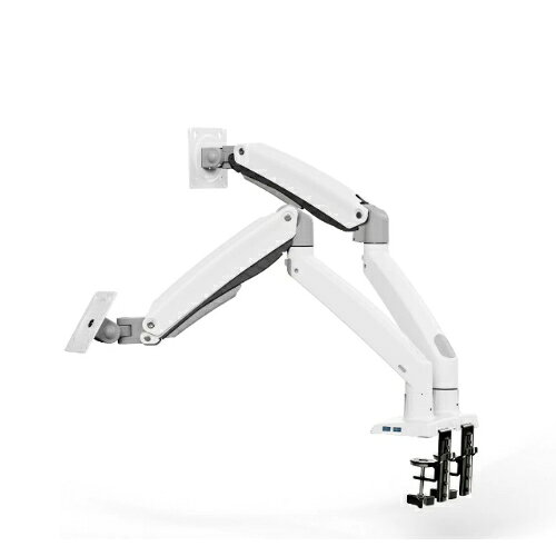 HUANUO ファーノー HNDS33-W ホワイト モニターアーム 2画面 13〜35インチ ガススプリング式 USB-Aハブ搭載