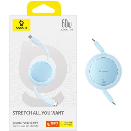 Baseus(ベースアス) P10364500311-01(ギャラクシーブルー) Free2Pull 巻き取り式USB-Cケーブル60W 1m Baseus(ベースアス) P10364500311-01(ギャラクシーブルー) Free2Pull 巻き取り式USB-Cケーブル60W 1m