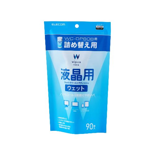 エレコム(ELECOM) WC-DP90BSP 液晶クリーナー ウェットティッシュ ノンアルコール 90枚入り 詰め替え用..