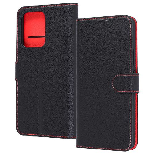 ray-out(レイ・アウト) RT-OPR13AELC1/BR ブラック/レッド OPPO Reno13 A用 Like standard 耐衝撃 マグネットベルト シンプル 手帳型レザーケース