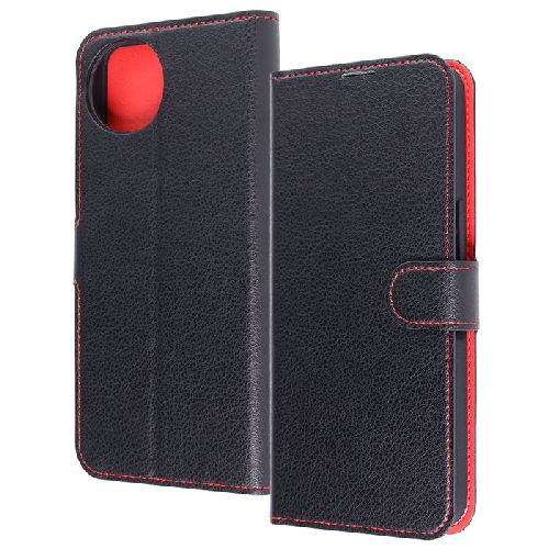 其它 - ray-out(レイ・アウト) RT-AQL3ELC1/BR ブラック/レッド AQUOS wish5用 Like standard 耐衝撃 マグネットベルト シンプル 手帳型レザーケース