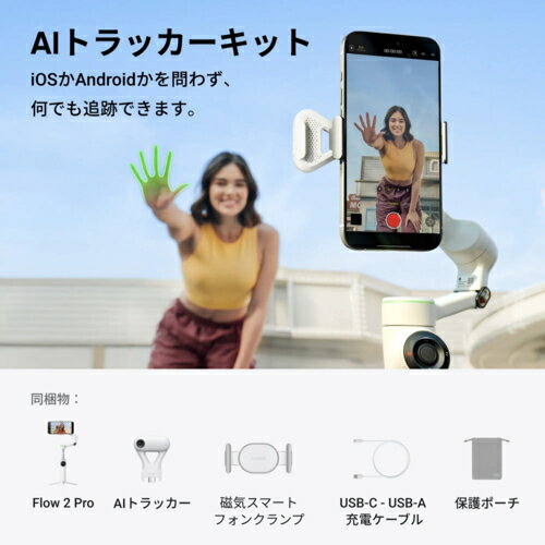 Insta360 Insta360 Flow2 Pro AIトラッカーキット（サミットホワイト)AIジンバル C...