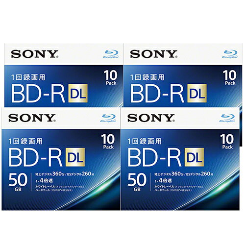 ソニー(SONY) 録画・録音用 BD-R DL 50GB 一回(追記)録画 プリンタブル 4倍速 10枚4個セット