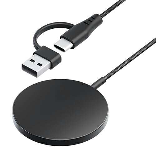 PGA PG-MG20CA02WH ブラック マグネット式 ワイヤレス充電器 USB Type-A&C 2m PGMG20CA02WH