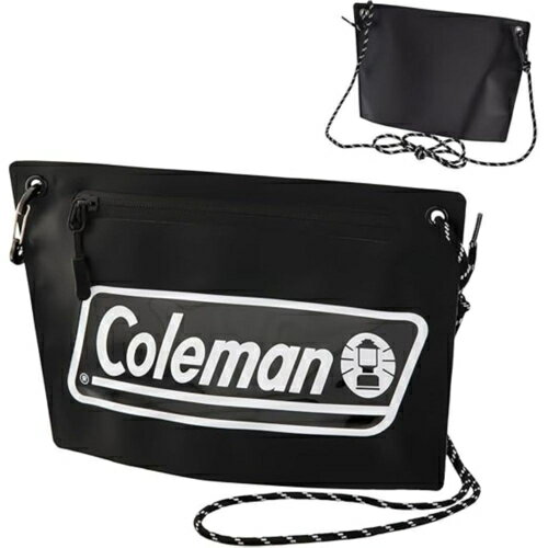 エツミ VCO-8778 ブラック Colemanコラボ シームレスサコッシュ 防水素材ショルダーバッグ 内寸 約 ：H150×W185×底部マチ幅65mm VCO8778BK
