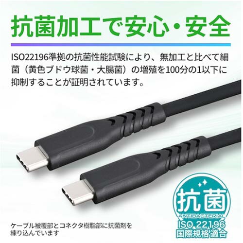 セイワ D652 抗菌やわらかUSBケーブルC...の紹介画像2