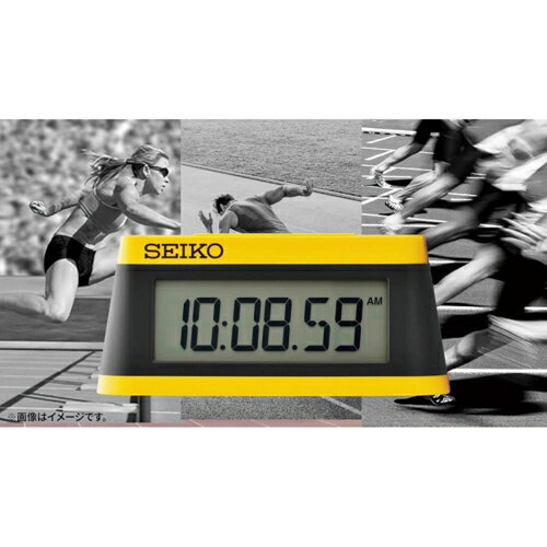 セイコー SEIKO SQ818Y イエロー 目覚まし時計 置き時計 デジタル スポーツタイマーデザイン [3]