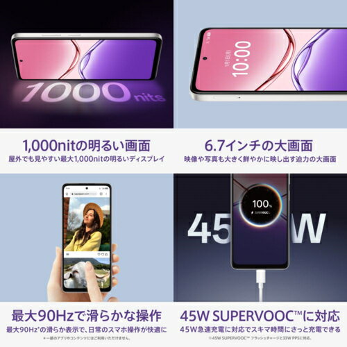 OPPO(オッポ) OPPO A5x 6.7型 4GB/128GB ホワイト SIMフリーAndroid4Gスマートフォン CPH2725 WH - Image 3