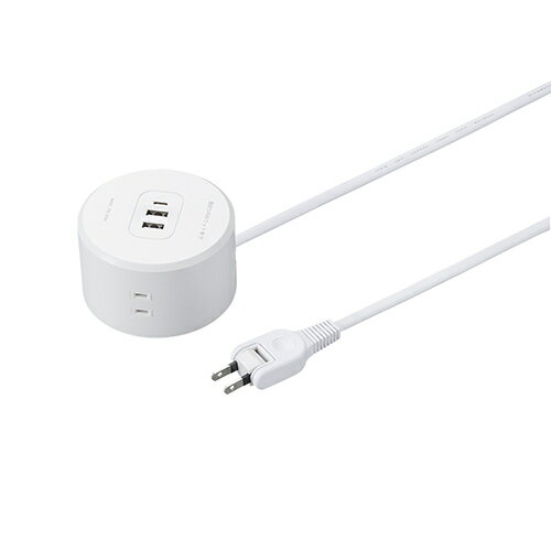 ヤザワ H47015PD20WH ホワイト 丸型タップ4個口PD20W1.5m H47015PD20WH