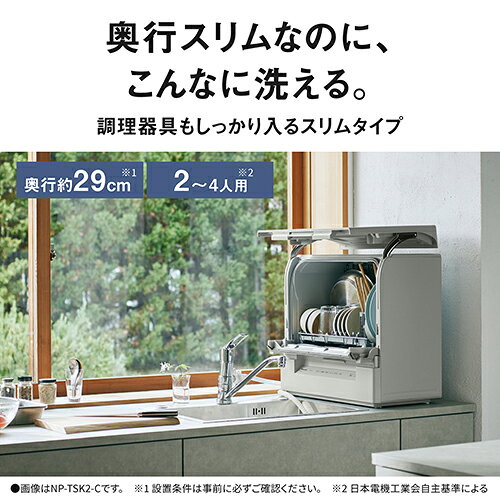 ECカレントのパナソニック Panasonic NP-TSK2-C ライトベージュ 食器洗い乾燥機 NPTSK2C｜アングル2