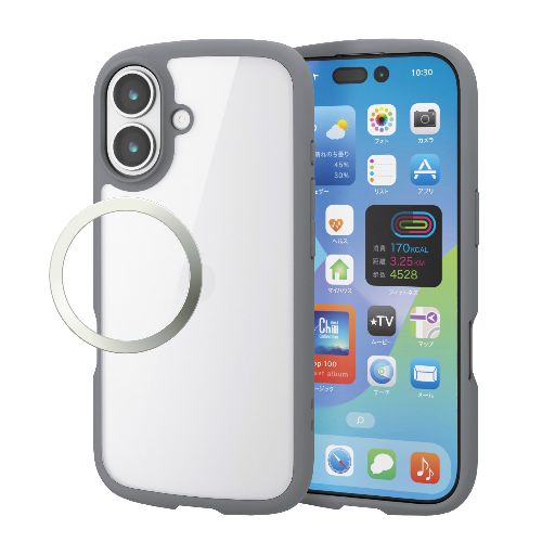 樂天商城 - エレコム(ELECOM) PM-A25ATSLFCGY グレー iPhone17 ケース ハイブリッド 衝撃吸収 軽量 薄型 磁気吸着対応メタルステッカー付 TOUGH SLIM LITE