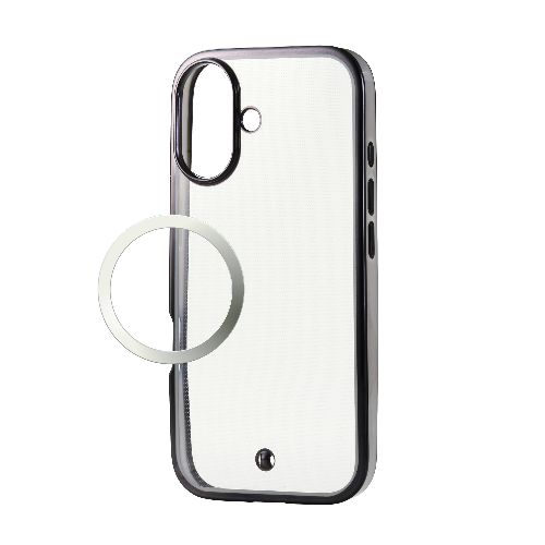 エレコム(ELECOM) PM-A25AUCTMLBGB ブラックグレージュ iPhone17 ケース ソフト 衝撃吸収 磁気吸着対応メタルステッカー付 メタリックライン
