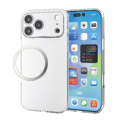 エレコム(ELECOM) PM-A25DUCTKCR クリア iPhone17 Pro Max ケース ソフト 磁気吸着対応メタルステッカー付 極限保護
