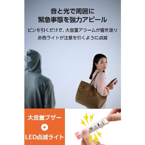 ロジテック(LOGITEC) LGT-LWUCSS1WHM ホワイト iPhone版 LEDライト搭載忘れ物防止タグ スマホ連携防犯ブザー 充電式 Apple「探す」対応