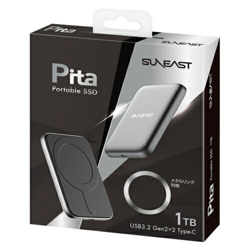 SUNEAST(���󥤡�����) Pita Portable SSD SE-PS0001T2LP1F USB3.2 Gen2��2 Type-C 1TB �����˥��॰�졼